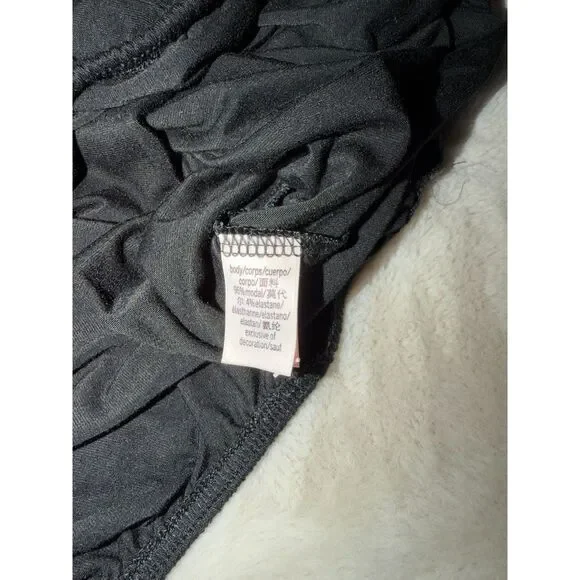 Victoria's Secret Heavenly Black Modal Wrap Crop Top Long Sleeve Size M - Picture 5 of 7